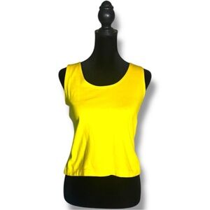 Metropolitan New York Large Scoop Neck Sleeveless Sunny Yellow Cotton Tank Top